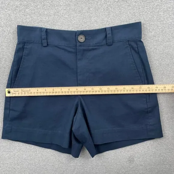 VINCE Shorts Womens 4 Navy Blue Hemp Cotton Coastal Casual Lightweight Summer